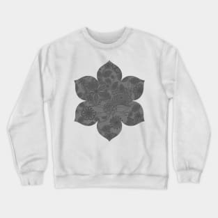 Flight Over Flowers of Fantasy - Grey Crewneck Sweatshirt